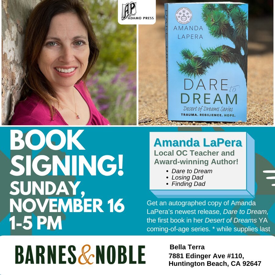 Barnes & Noble Bella Terra 2025 author signing graphic.
